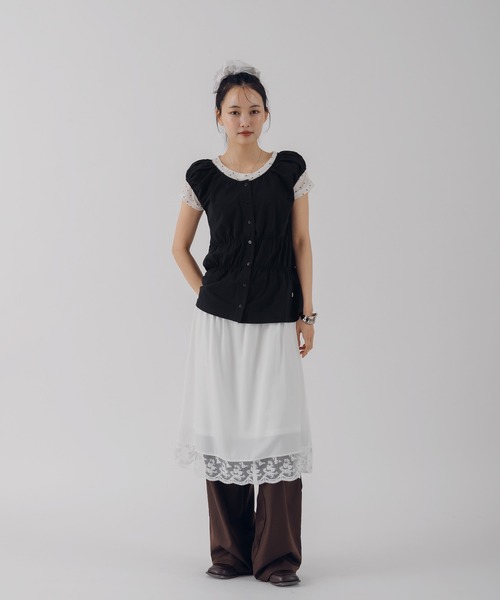 MUHET（ミュエータ） puff sleeve docking peplum top / パフスリーブ