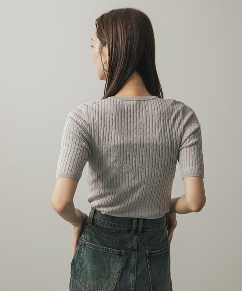 「SENSE OF PLACE by URBAN RESEARCH」 半袖ニット ONE グレー レディース_画像9