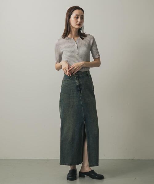 「SENSE OF PLACE by URBAN RESEARCH」 半袖ニット ONE グレー レディース_画像10