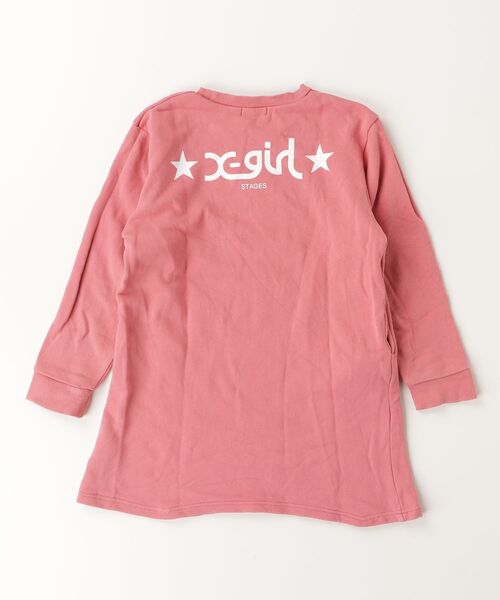 「X-girl Stages」 「KIDS」長袖ワンピース 140 ピンク キッズ_画像2