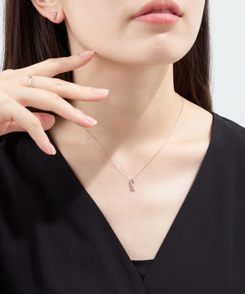 ネックレス K10WG ダイヤモンド ネックレス レディースの画像
