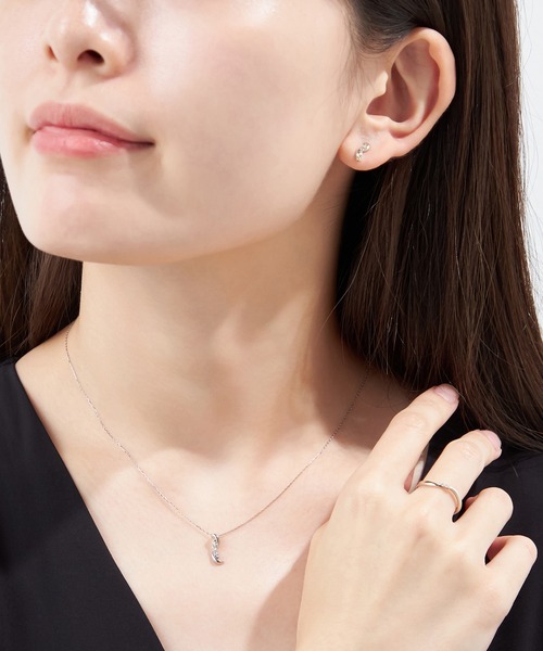 ネックレス K10WG ダイヤモンド ネックレス レディースの画像