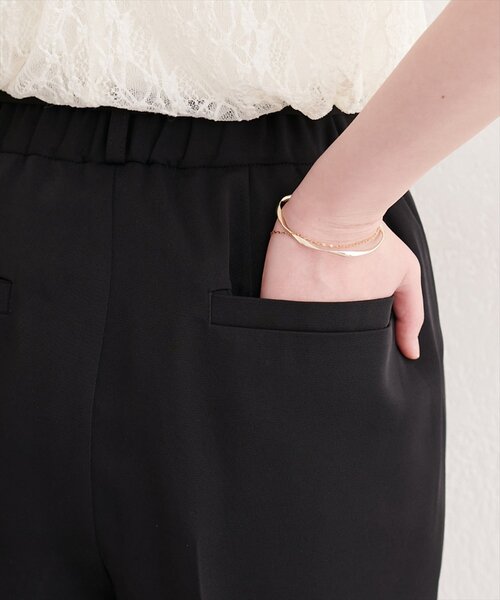パンツ 「osono」美シルエットハイウエストベルト付きパンツ レディースの画像