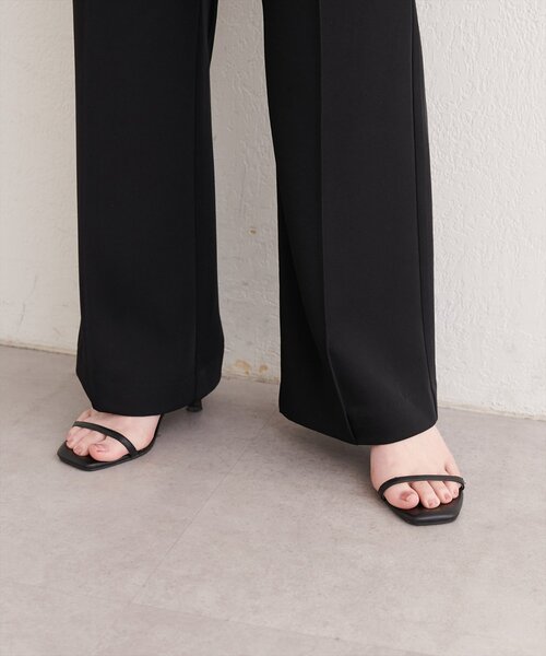 パンツ 「osono」美シルエットハイウエストベルト付きパンツ レディースの画像