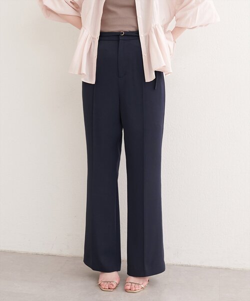 パンツ 「osono」美シルエットハイウエストベルト付きパンツ レディースの画像
