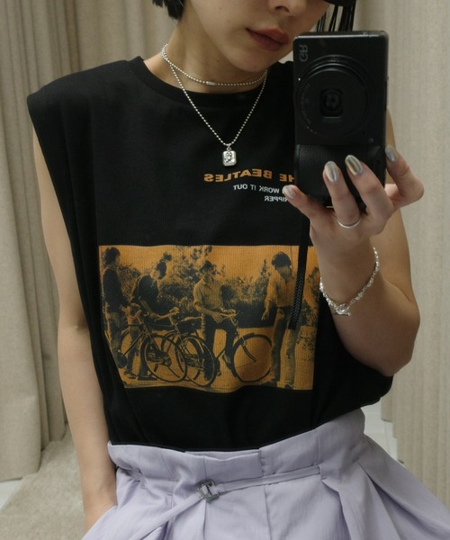 The Beatles タンクトップ ノースリーブ × Ameri RIB TANK TOP