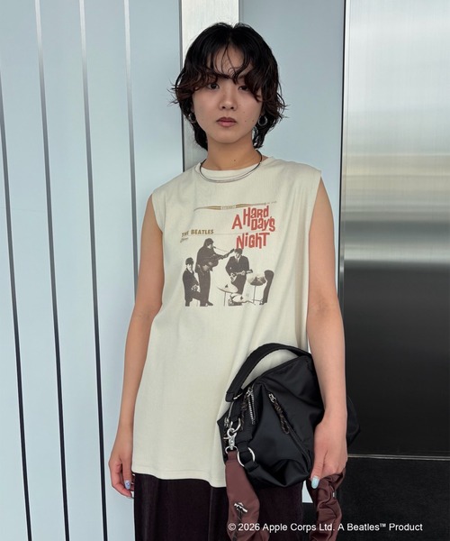 The Beatles タンクトップ ノースリーブ × Ameri RIB TANK TOP