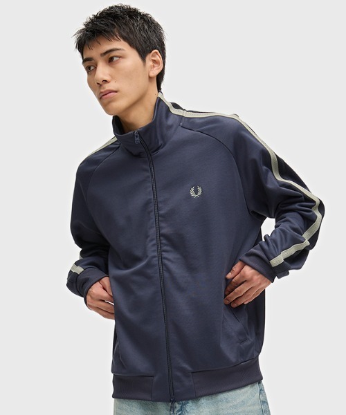 FRED PERRY メンズジャージ、スウェット トップス（色：ブルー系