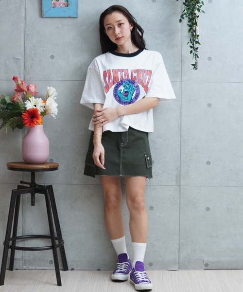 「SANTA CRUZ」 半袖Tシャツ X-LARGE スミクロ レディース_画像8