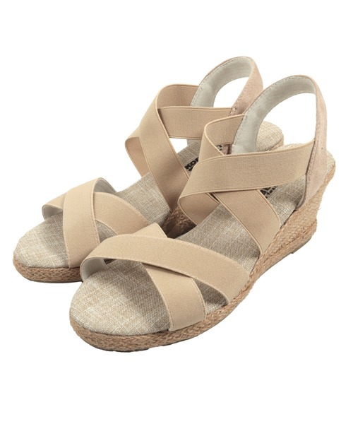 KOBE LETTUCE（神戸レタス） サンダル 7cmウェッジソールクロスゴム