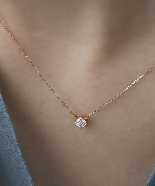 CANAL 4℃（カナルヨンドシー） ネックレス K10ピンクゴールド 一粒