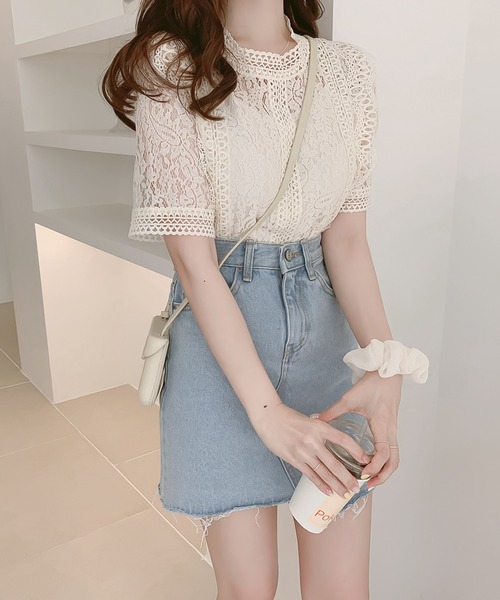 Girly Doll tシャツ レース半袖トップス レディース : ZOZOTOWN Yahoo 