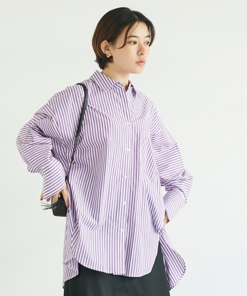 Doux archives ストライプシャツ【新品未使用タグ付き】 DOUX ARCHIVES シャツ ブラウス ストライプドルマンシャツ
