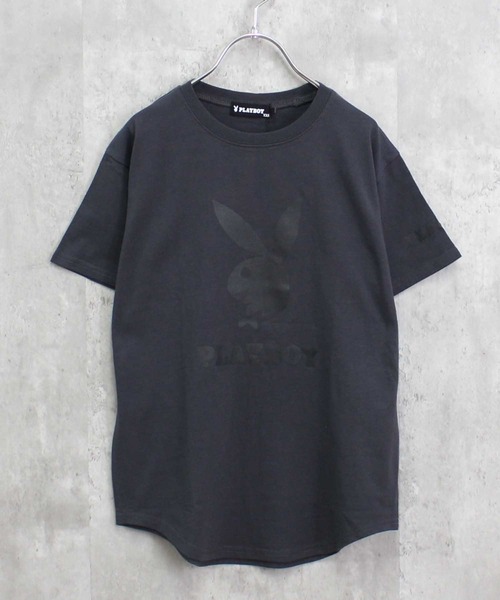 PLAYBOY プレイボーイ Tシャツトップス 黒 ブラック 白 ホワイト PLAYBOY tシャツ PLAYBOY/プレイボーイ LOGO TEE Tシャツ メンズ
