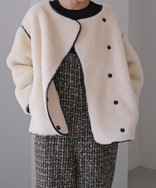 AKTE（アクテ） ダウンコート ダウンジャケット ボアミドルブルゾン