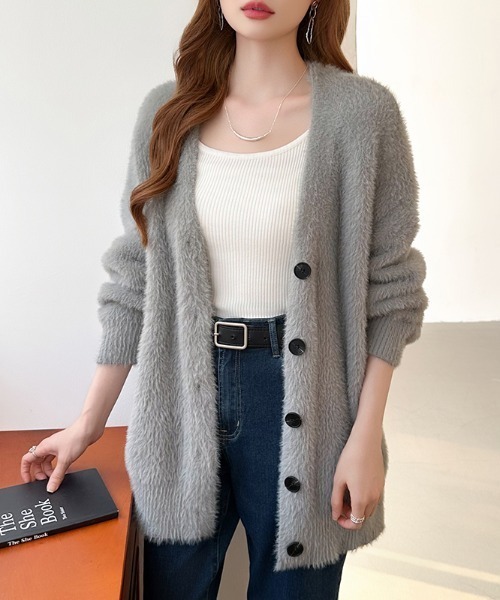 COCOMOMO カーディガン 「新色登場」ふわふわシャギーカーディガン