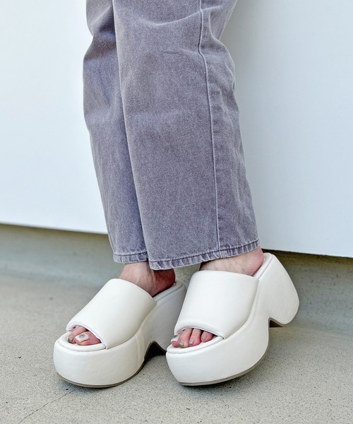 attagirl サンダル 厚底パデットミュールサンダル レディース