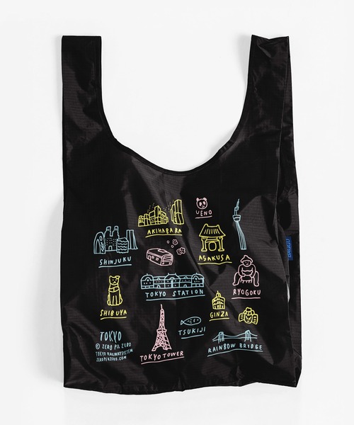 BAGGU エコバッグ STANDARD 551.TOKYO MAP ブラック : ZOZOTOWN
