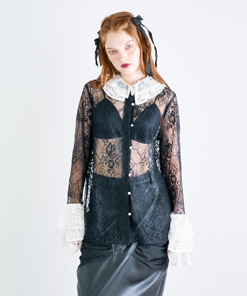 ANNA SUI 新品 長袖トップス フリル付き　シャツ　ブラウス　カットソー ブラウス シャツ スーパーフリルブラウス レディース : ZOZOTOWN Yahoo