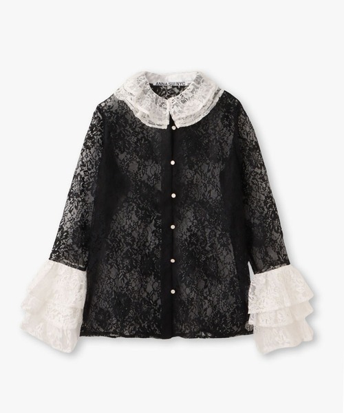 ANNA SUI 新品 長袖トップス フリル付き　シャツ　ブラウス　カットソー ブラウス シャツ スーパーフリルブラウス レディース : ZOZOTOWN Yahoo