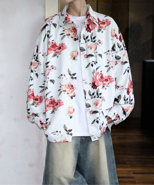 neos花柄シャツ NEOS（KOKUYO） シャツ 「neos」ルーズシルエット フラワー