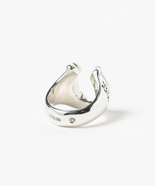 指輪 リング 「EXCLUSIVE」R453 - Horseshoe Ring with C.Z. Silver レディース メンズの画像