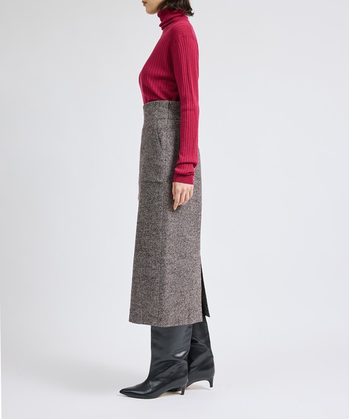 ROPE' スカート ヘリンボーンツイードポケット付きタイトスカート