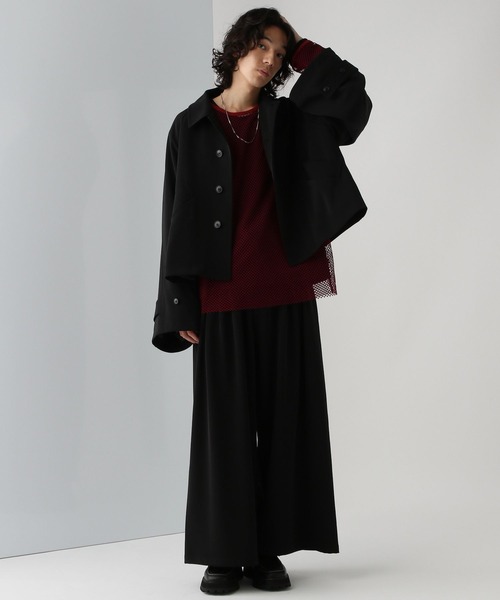 HARE DABOルーズショートブルゾン ブラック HARE ブルゾン アウター 「SET UP対応」DABOルーズショート