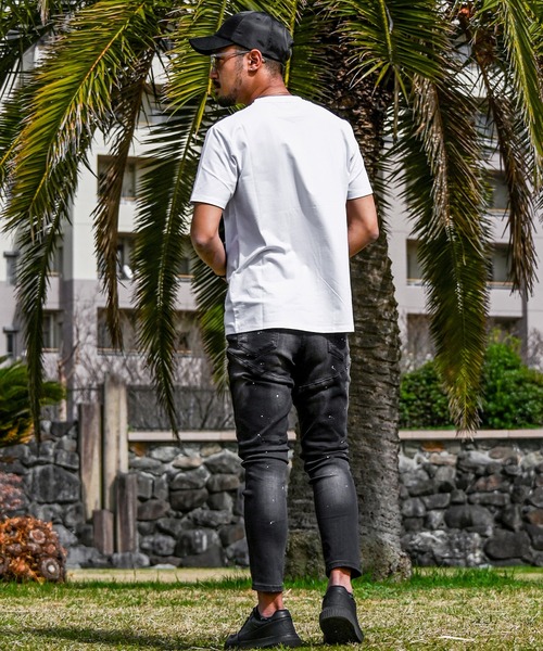 ペイント加工 黒デニムパンツ G/ブラックペイントデニムパンツ（デニムパンツ）｜adamsJUGGLER