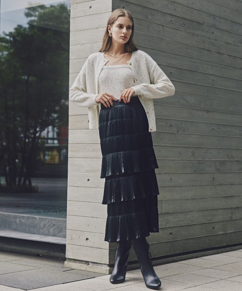 ピンキー＆ダイアン（PINKY&DIANNE）/◆クリスタルプリーツティアードスカート PINKY&DIANNE（ピンキー アンド ダイアン） スカート クリスタル