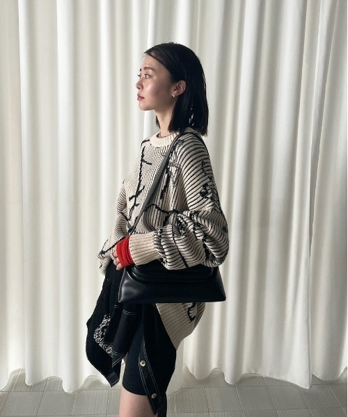 Ameri（アメリ） ニット セーター NUANCE BODY LINE LOOSE KNIT TOP