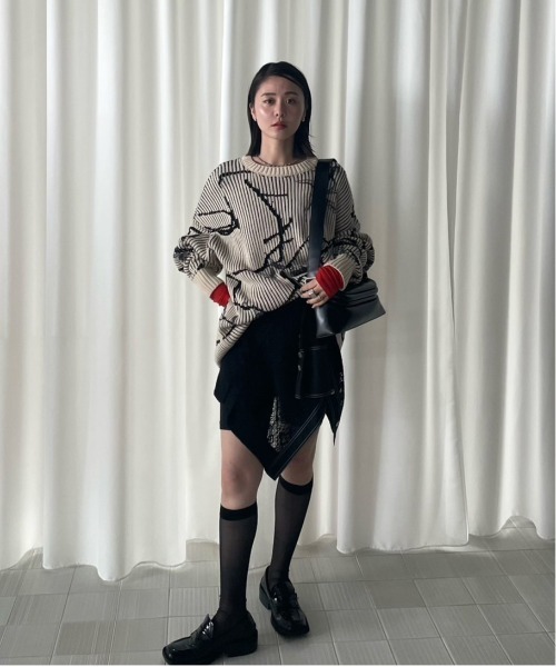Ameri（アメリ） ニット セーター NUANCE BODY LINE LOOSE KNIT TOP