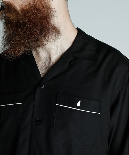 Schott N.Y.C. ボタンシャツ ブラック Schott N.Y.C シャツ Schott/ショット/BOWLING SHIRT'LEATHER
