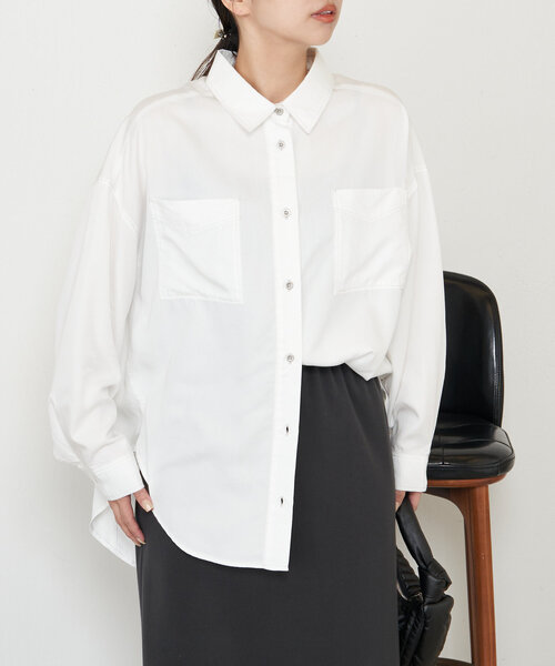 Jena espace merveilleux ブラウス シャツ テンセルデニムシャツ