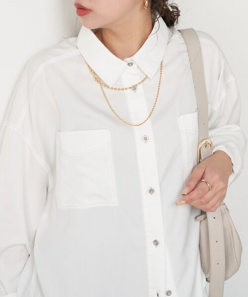 Jena espace merveilleux ブラウス シャツ テンセルデニムシャツ