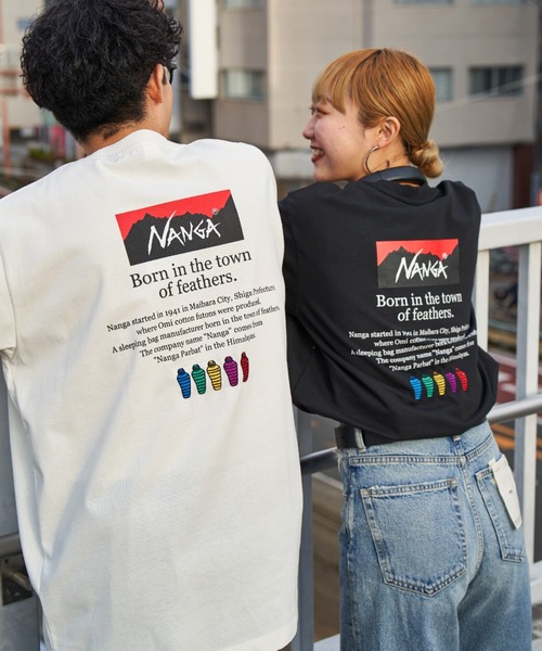 tシャツ 「NANGA/ナンガ」 別注 ヒストリーロゴ バックプリントTシャツ レディース メンズ NANGA tシャツ 「NANGA/ナンガ」 別注 ヒストリーロゴ バック