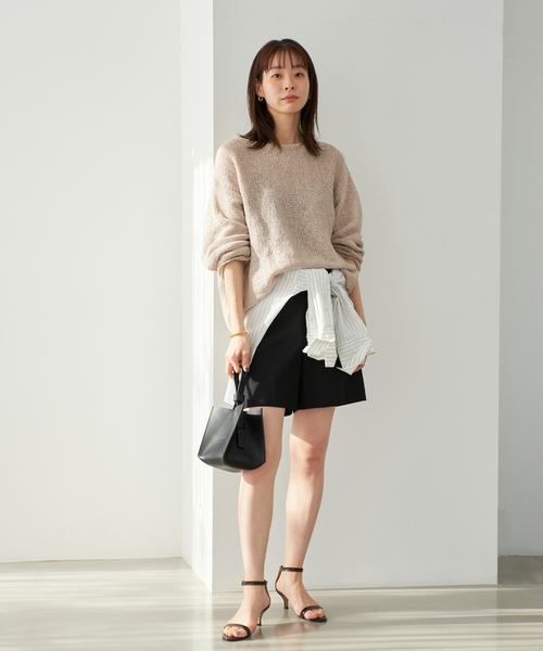 plage ニット セーター linen mix loose プルオーバー