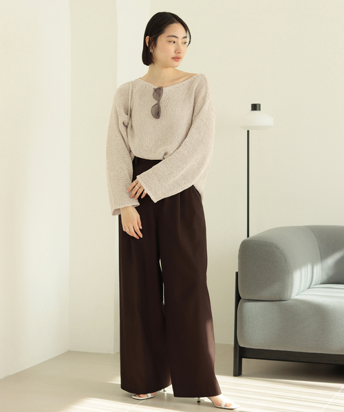 plage ニット セーター linen mix loose プルオーバー