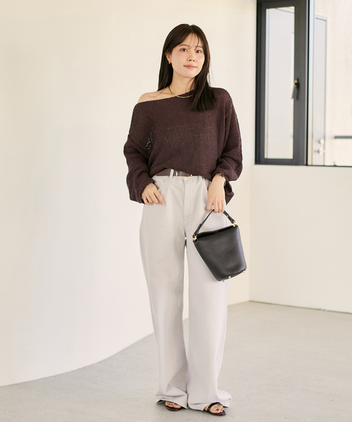 linen mix loose プルオーバー plage ニット セーター linen mix loose プルオーバー