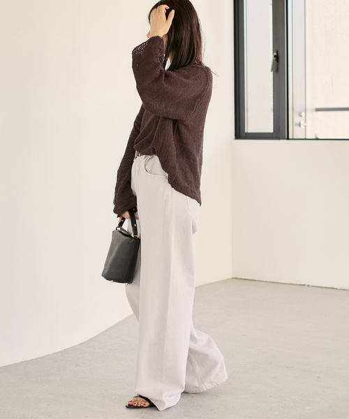 plage ニット セーター linen mix loose プルオーバー