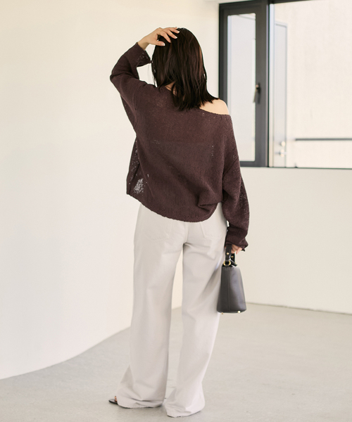 plage♡linen mix looseプルオーバー plage ニット セーター linen mix loose プルオーバー