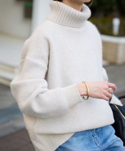 「SLOBE IENA」 タートルネックニット FREE ピンク レディース_画像4