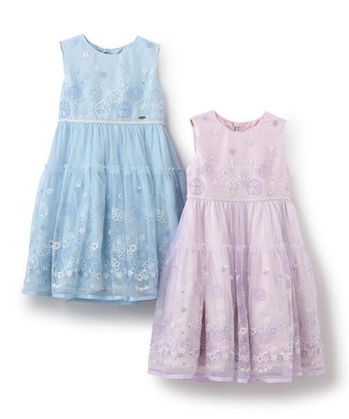 美品✨　メゾピアノ　ドレス　120　入学式　発表会　花柄　mezzo piano mezzo piano ドレス 発表会 卒園式 入学式 花刺しゅうチュール