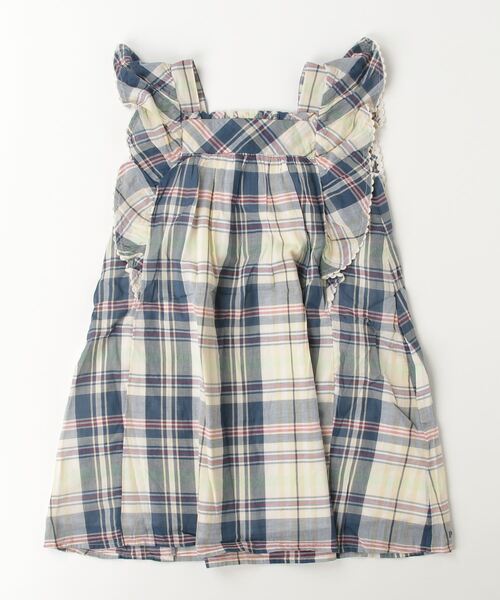 未使用　POLO RALPH 女の子フォマルドレスワンピース　チェック　120 チェック フリル ストレッチ ジャージー ドレス（ワンピース