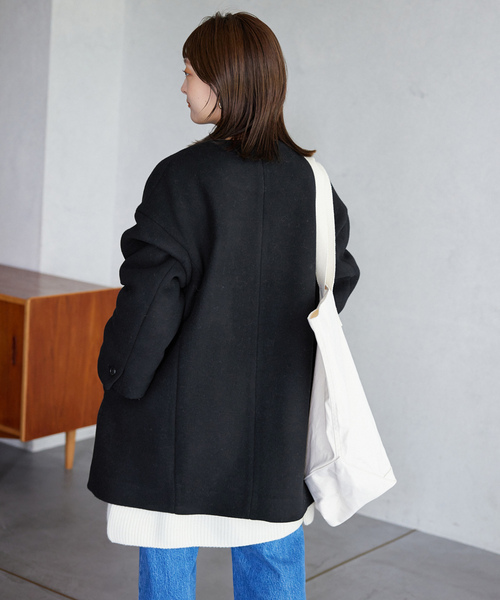 SLOBE IENA（スローブイエナ） ノーカラーコート 38 ブラック