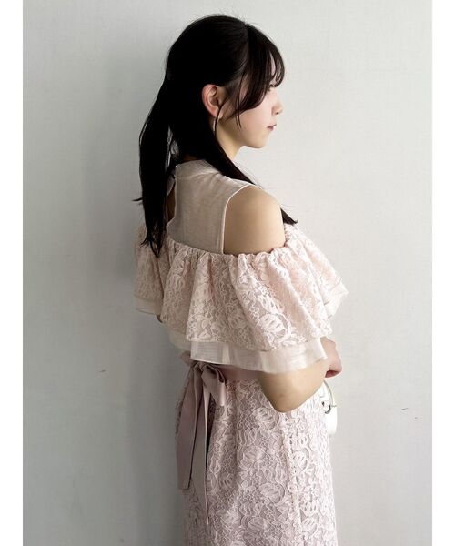 dazzlin ドレス 「藤井サチコラボ」オフショルレースドレス