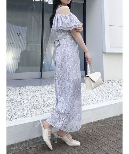 dazzlin ドレス 「藤井サチコラボ」オフショルレースドレス