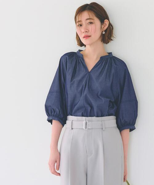 grove（グローブ） ブラウス シャツ 「夏に嬉しい機能付き」ランタン