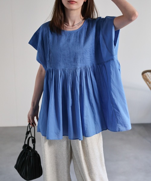 sakishimatokyo ブラウス シャツ 「India Fabric」ピンタックギャザー