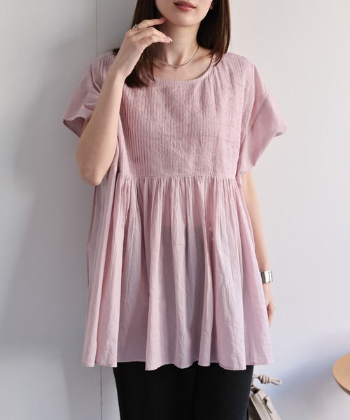 sakishimatokyo ブラウス シャツ 「India Fabric」ピンタックギャザー